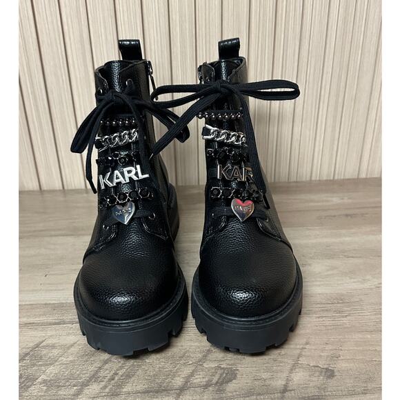 Karl Lagerfeld Paris Mela Combat Boots Women’s Size 5M - Picture 4 of 11